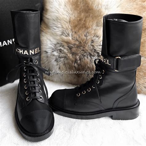 chanel wellington boots|Chanel lace up combat boots.